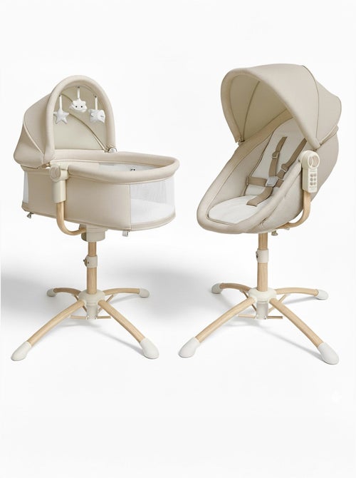 BEBE2LUXE Louna : Culla neonato 4 in 1 (DONDOLO ELETTRICO, SDRAIETTA, SEGGIOLONE) Beige - Kiabi