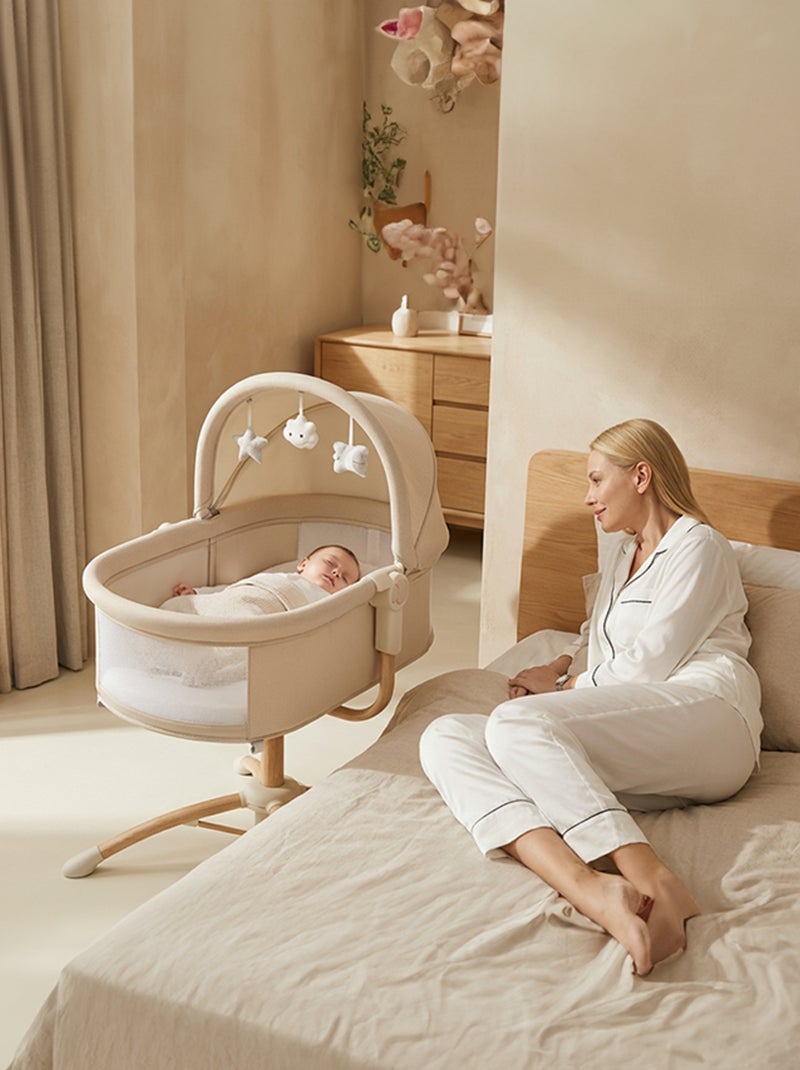 BEBE2LUXE Louna : Culla neonato 4 in 1 (DONDOLO ELETTRICO, SDRAIETTA, SEGGIOLONE) Beige Beige - Kiabi