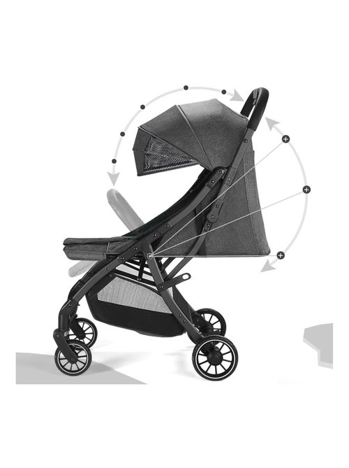 BEBE2LUXE Passeggino a canna Okto: compatto dalla nascita ai 4 anni Nero - Kiabi