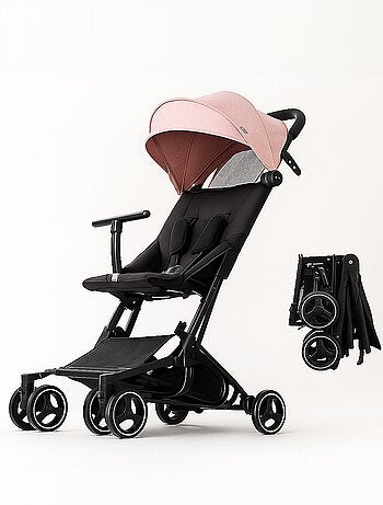 BEBE2LUXE PIKO Passeggino Leggero Compatto, Pieghevole, Reclinabile, 6 mesi-22 Kg Rosa