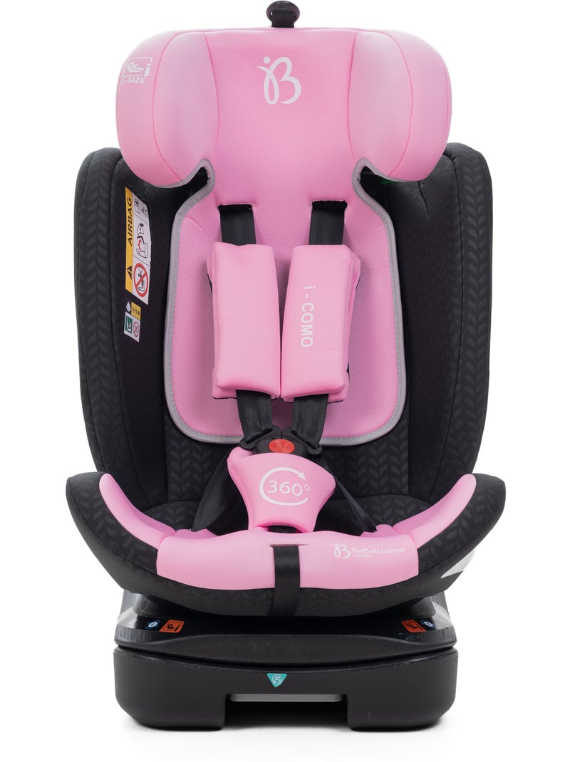 Bebelissimo - seggiolino auto isofix - girevole 360 ° - 40-150 cm - 0-36kg i- como Rosa - Kiabi