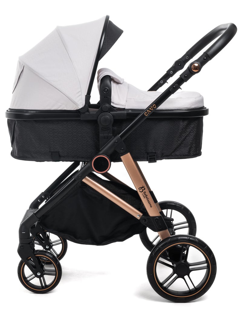 Bebelissimo - Trio, Passeggino Trio con Seggiolino Auto, 0-22 kg (0-4 anni), - Cavo Beige - Kiabi