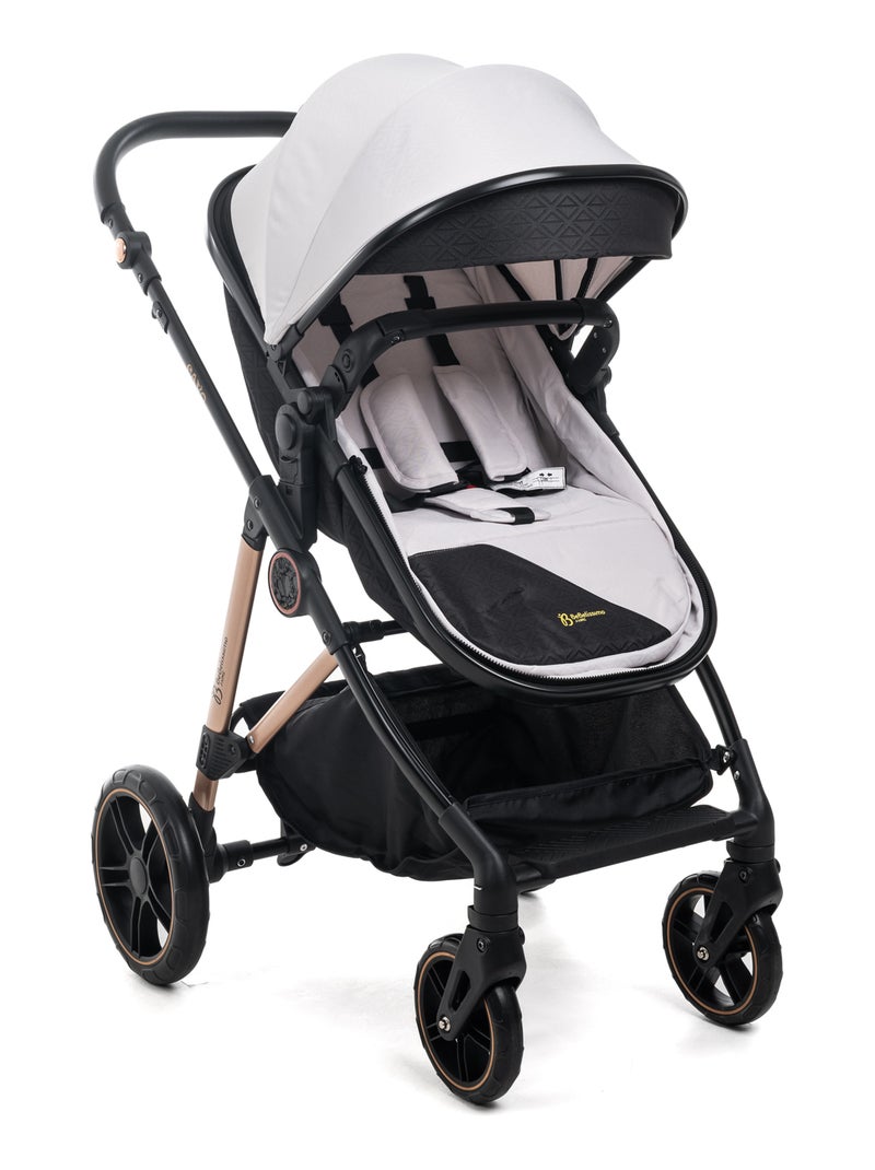 Bebelissimo - Trio, Passeggino Trio con Seggiolino Auto, 0-22 kg (0-4 anni), - Cavo Beige - Kiabi