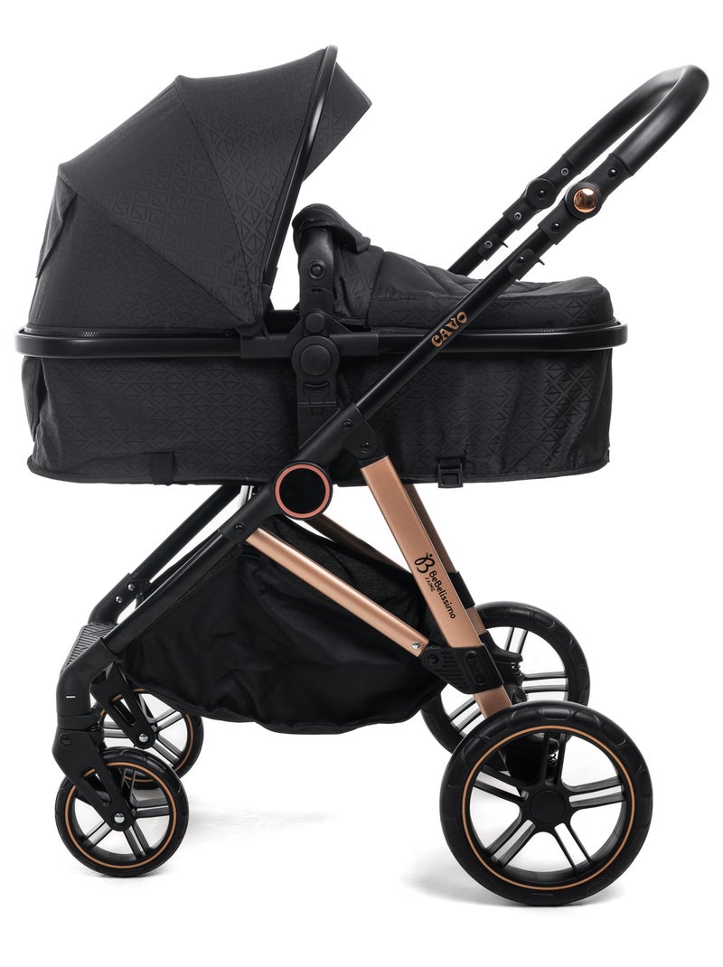 Bebelissimo - Trio, Passeggino Trio con Seggiolino Auto, 0-22 kg (0-4 anni), - Cavo Nero - Kiabi
