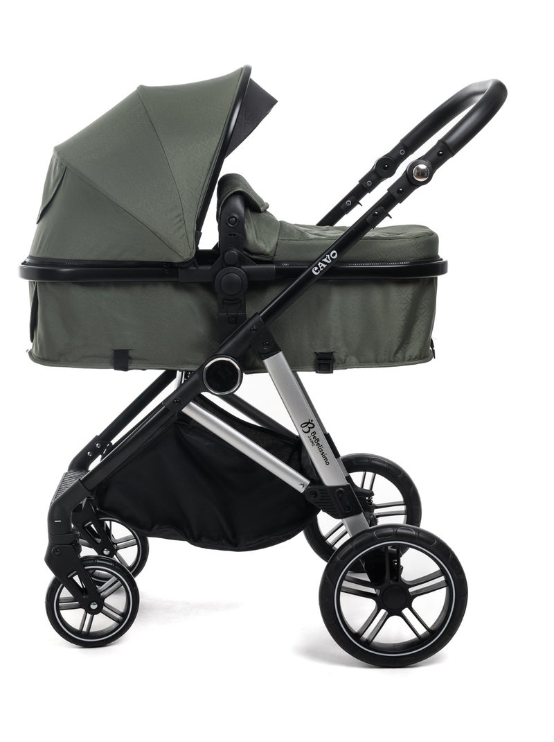 Bebelissimo - Trio, Passeggino Trio con Seggiolino Auto, 0-22 kg (0-4 anni), - Cavo Verde - Kiabi