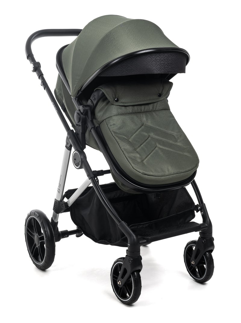 Bebelissimo - Trio, Passeggino Trio con Seggiolino Auto, 0-22 kg (0-4 anni), - Cavo Verde - Kiabi