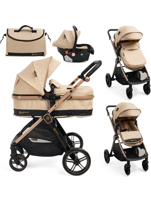 Bebelissimo - Trio, passeggino Trio con seggiolino auto, seggiolino auto e base - Iris - Kiabi Bebelissimo - Trio, passeggino Trio con seggiolino auto, seggiolino auto e base - Iris - Kiabi