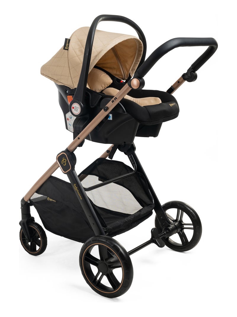 Bebelissimo - Trio, passeggino Trio con seggiolino auto,  seggiolino auto e base - Iris Beige - Kiabi