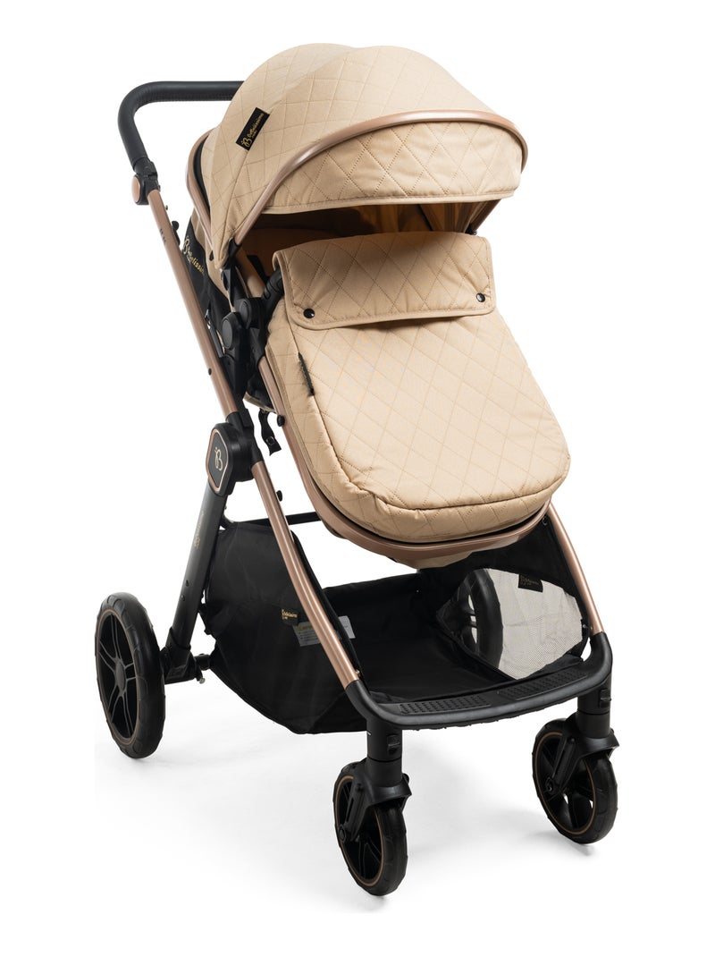 Bebelissimo - Trio, passeggino Trio con seggiolino auto,  seggiolino auto e base - Iris Beige - Kiabi