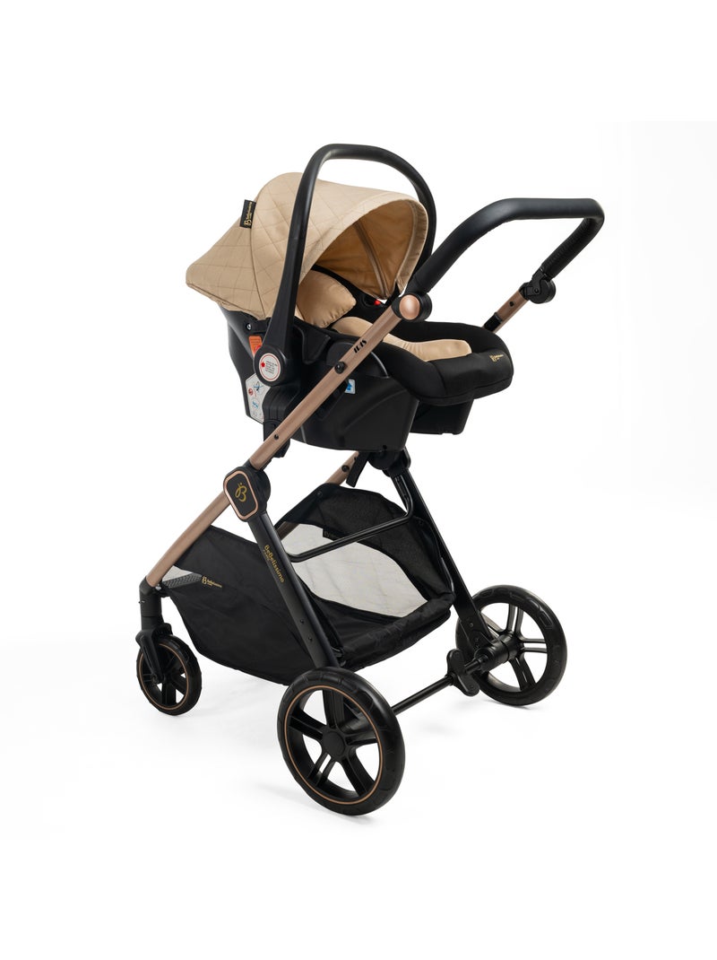 Bebelissimo - Trio, passeggino Trio con seggiolino auto,  seggiolino auto e base - Iris Beige - Kiabi