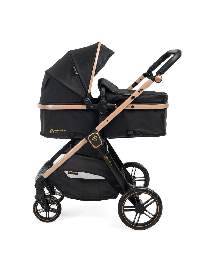 Bebelissimo - Trio, passeggino Trio con seggiolino auto,  seggiolino auto e base - Iris Nero - Kiabi