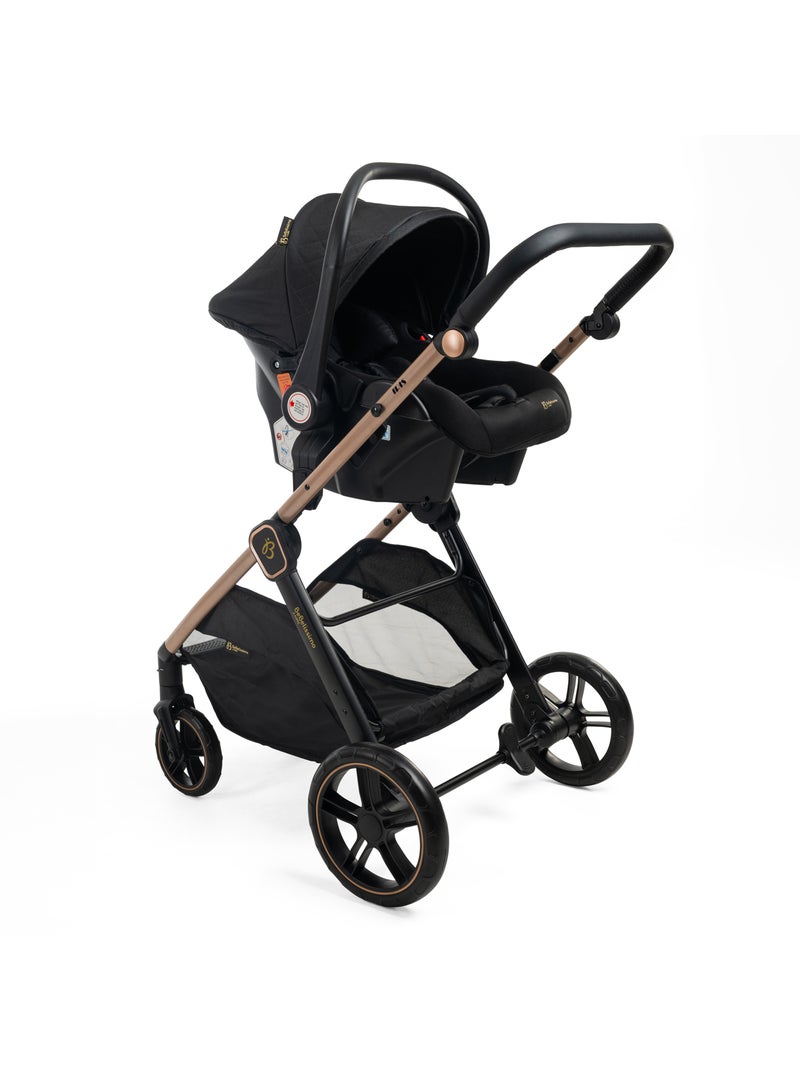 Bebelissimo - Trio, passeggino Trio con seggiolino auto,  seggiolino auto e base - Iris Nero - Kiabi