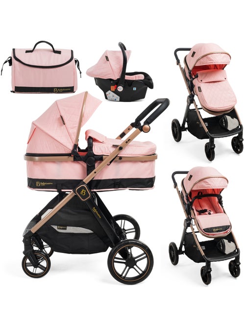 Bebelissimo - Trio, passeggino Trio con seggiolino auto, seggiolino auto e base - Iris - Kiabi Bebelissimo - Trio, passeggino Trio con seggiolino auto, seggiolino auto e base - Iris - Kiabi