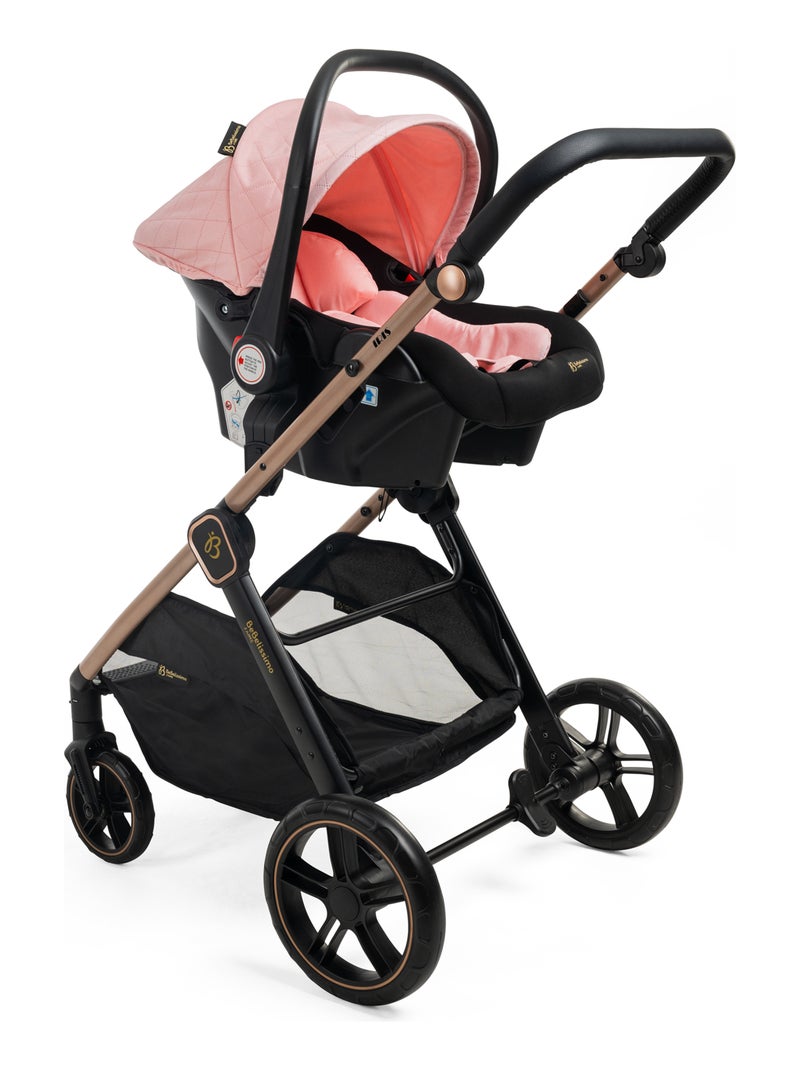 Bebelissimo - Trio, passeggino Trio con seggiolino auto,  seggiolino auto e base - Iris Rosa - Kiabi