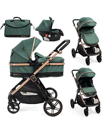Bebelissimo - Trio, passeggino Trio con seggiolino auto, seggiolino auto e base - Iris