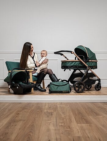 Bebelissimo - Trio, passeggino Trio con seggiolino auto, seggiolino auto e base - Iris