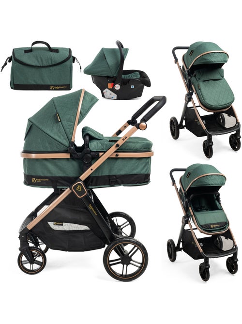 Bebelissimo - Trio, passeggino Trio con seggiolino auto, seggiolino auto e base - Iris - Kiabi Bebelissimo - Trio, passeggino Trio con seggiolino auto, seggiolino auto e base - Iris - Kiabi