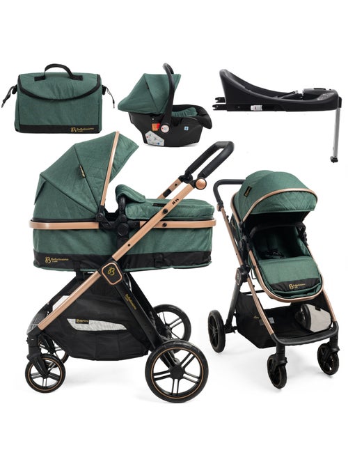 Bebelissimo - Trio, passeggino Trio con seggiolino auto, seggiolino auto e base - Iris - Kiabi Bebelissimo - Trio, passeggino Trio con seggiolino auto, seggiolino auto e base - Iris - Kiabi