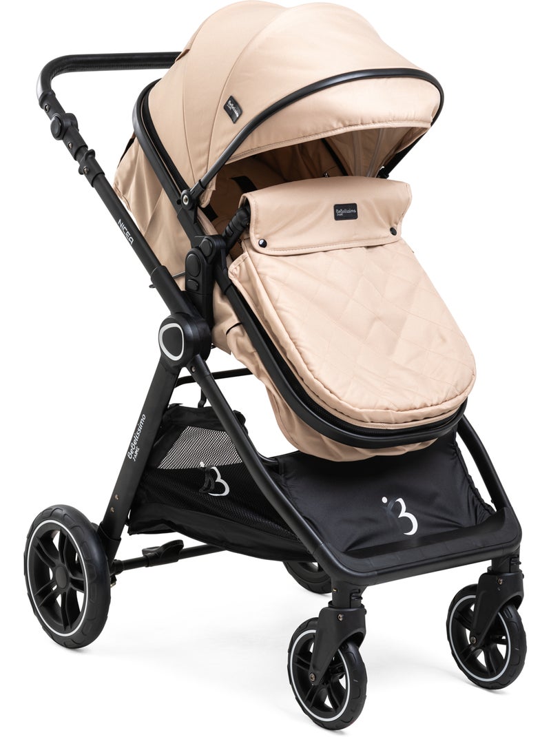 Bebelissimo - Trio, passeggino Trio con seggiolino auto,  seggiolino auto e base - Nicea Beige - Kiabi