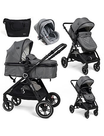 Bebelissimo - Trio, passeggino Trio con seggiolino auto, seggiolino auto e base - Nicea