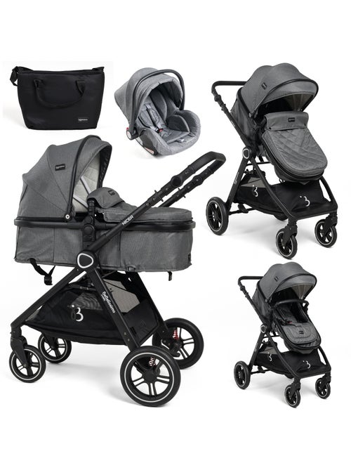 Bebelissimo - Trio, passeggino Trio con seggiolino auto,  seggiolino auto e base - Nicea - Kiabi
