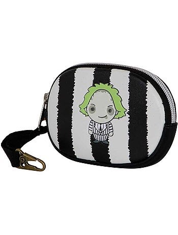 Beetlejuice stripes portamonete pill, bianco