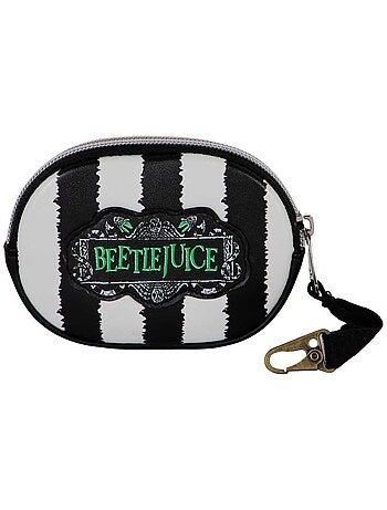 Beetlejuice stripes portamonete pill, bianco
