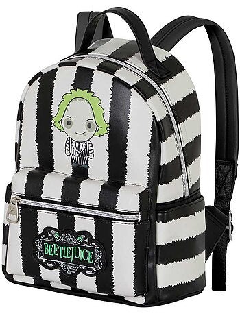Beetlejuice Stripes Zainetto Heady, Bianco