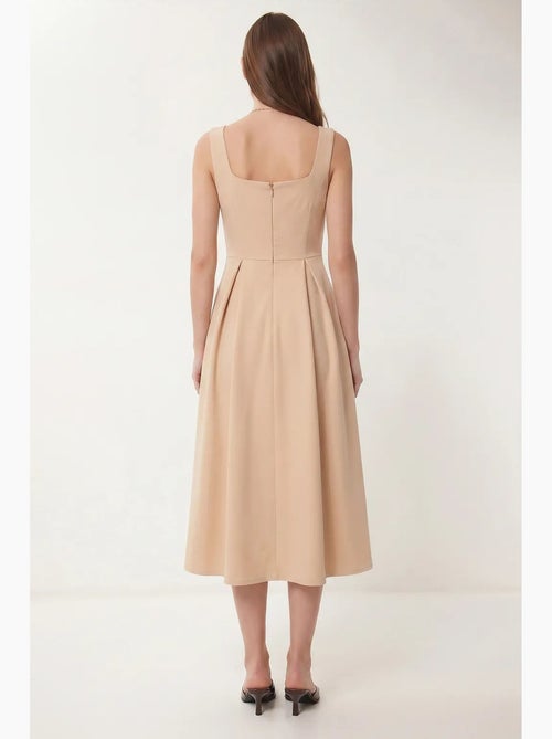 Bellissimo abito midi a trapezio con scollo quadrato e chiusura con cerniera istanbul - Kiabi