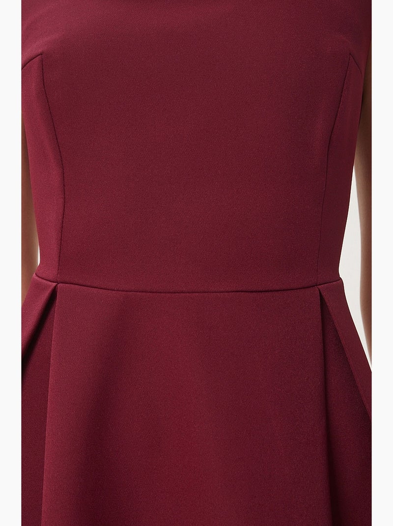 Bellissimo abito midi a trapezio con scollo quadrato e chiusura con cerniera istanbul Rosso bordeaux - Kiabi