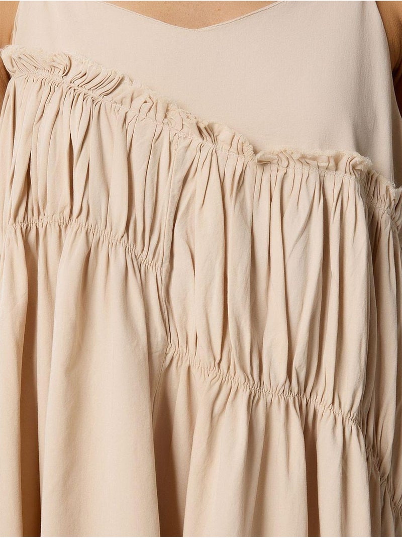 Bellissimo abito midi con scollo a u e volant istanbul Crema - Kiabi