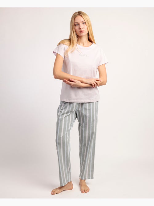 Bellissimo pigiama a maniche corte da donna STAY AT HOME - Kiabi Bellissimo pigiama a maniche corte da donna STAY AT HOME - Kiabi