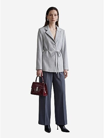 Belted crepe blazer jacket my fashion