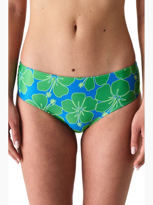 Beralis slip bikini floreale testurizzato a vita media penti - Kiabi