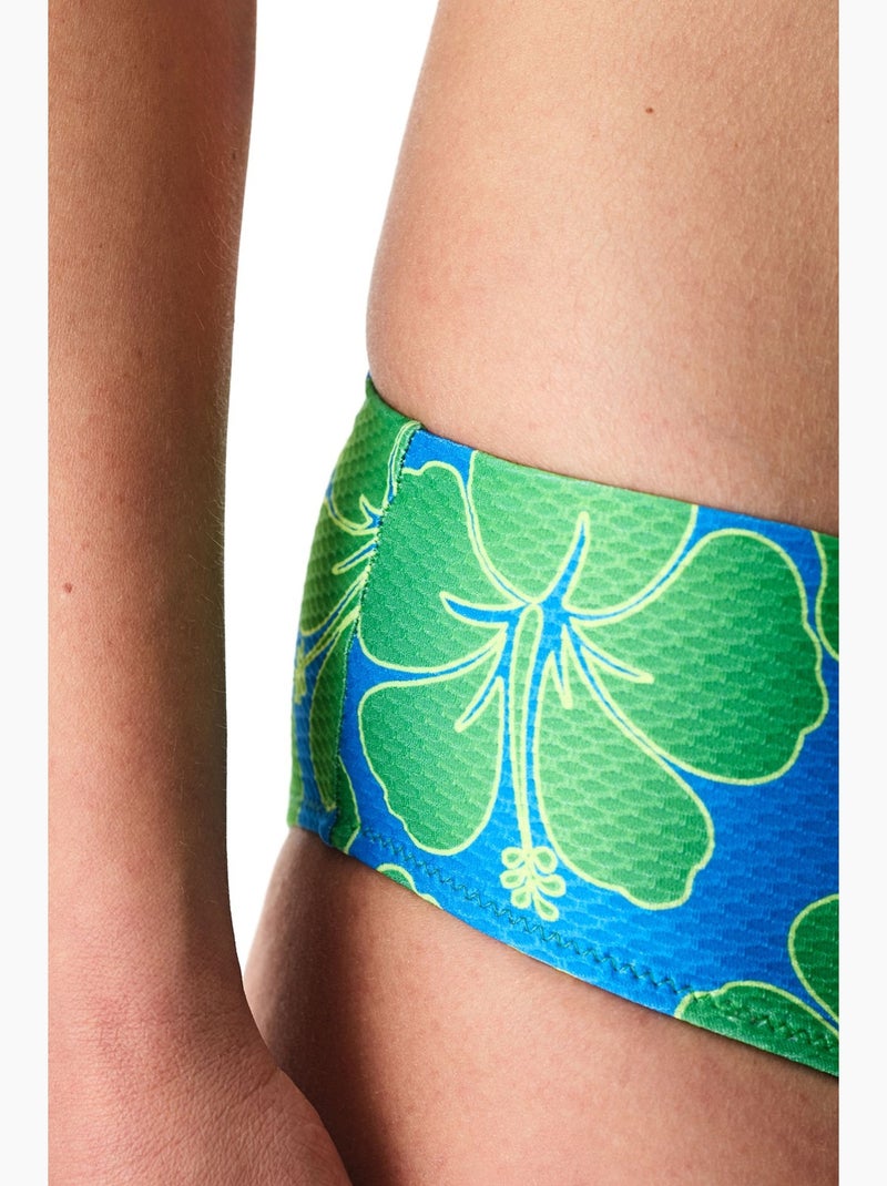 Beralis slip bikini floreale testurizzato a vita media penti Blu Verde - Kiabi