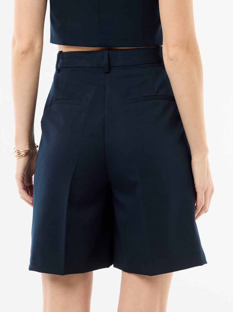 Bermuda a pinces a vita alta Blu - Kiabi