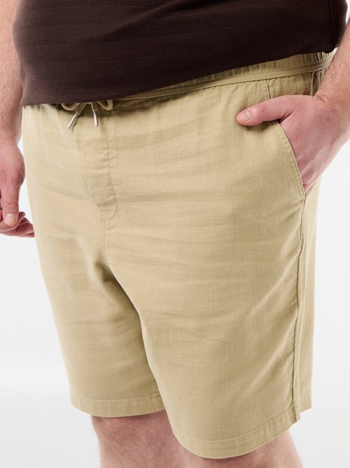 Bermuda a tinta unita in tessuto dobby - Kiabi