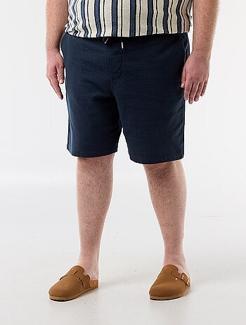 Bermuda a tinta unita in tessuto dobby