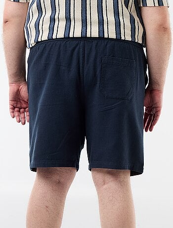 Bermuda a tinta unita in tessuto dobby