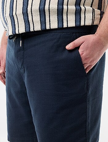 Bermuda a tinta unita in tessuto dobby