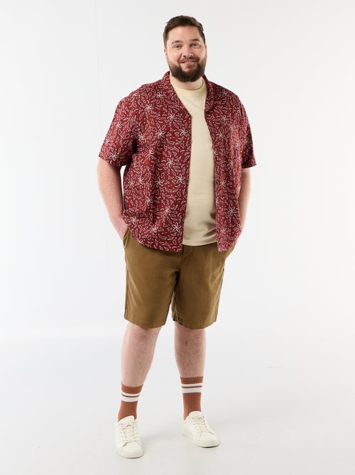 Bermuda a tinta unita in tessuto dobby - Kiabi