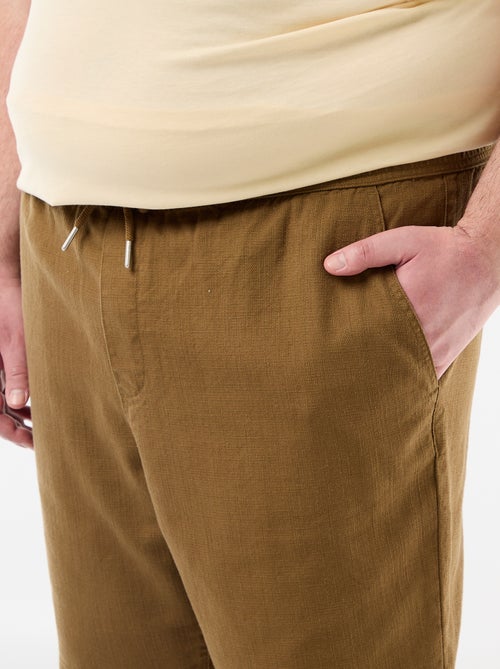 Bermuda a tinta unita in tessuto dobby - Kiabi