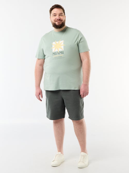 Bermuda a tinta unita in tessuto dobby - Kiabi