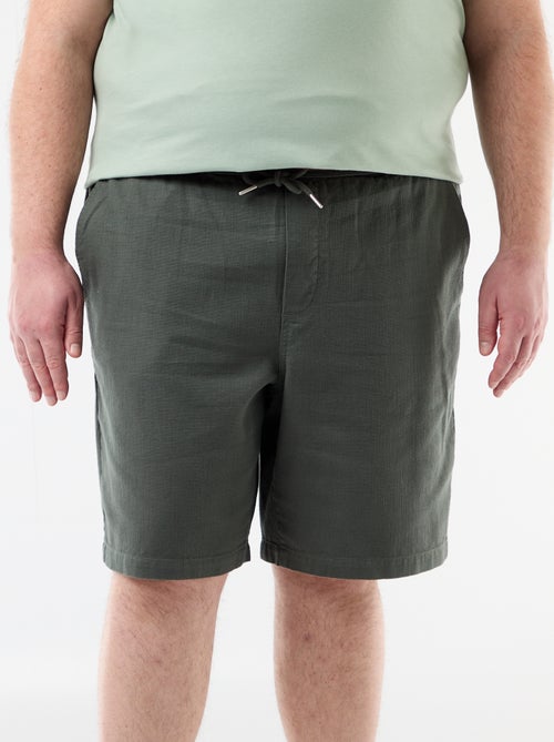 Bermuda a tinta unita in tessuto dobby - Kiabi