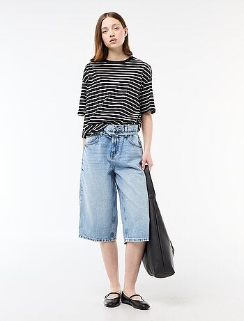 Bermuda ampi in denim