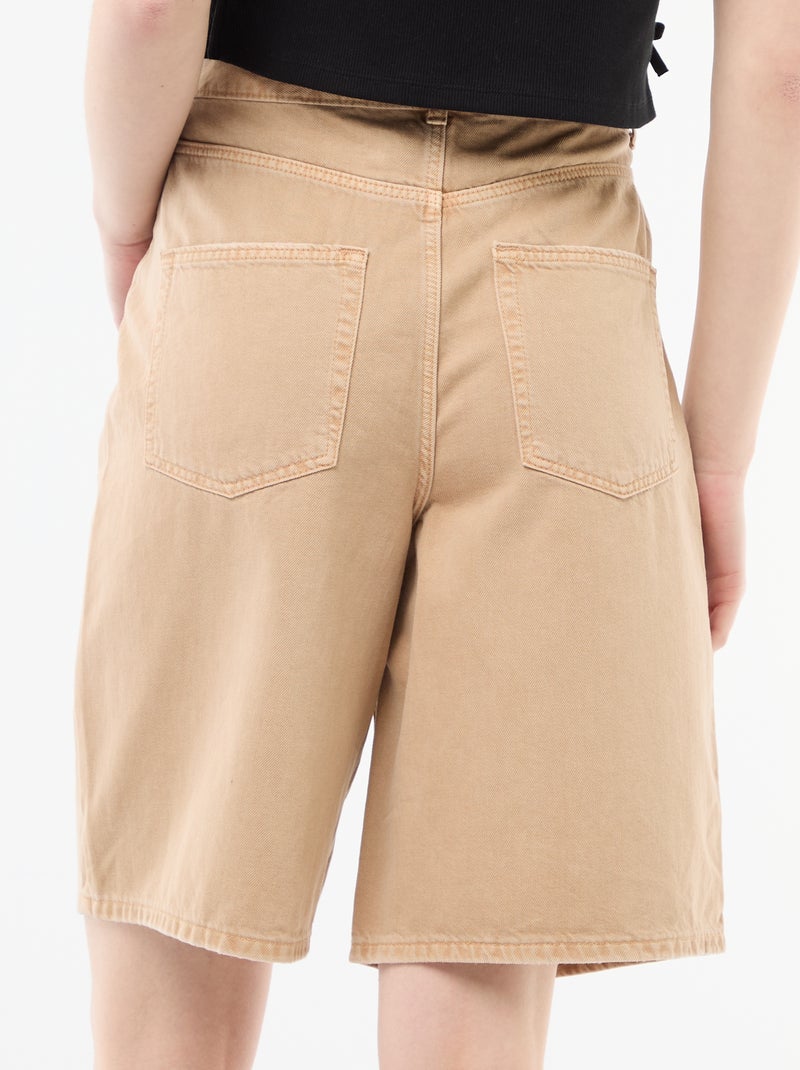 Bermuda ampi in twill Beige - Kiabi