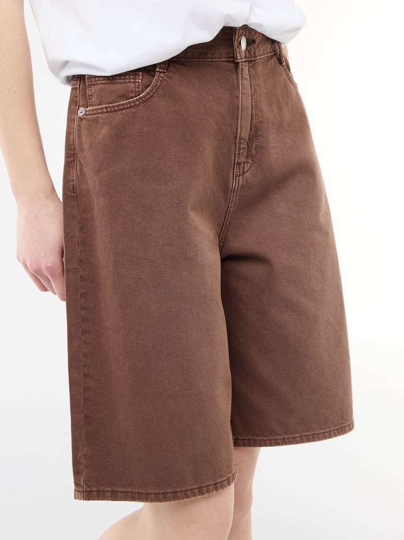 Bermuda ampi in twill Marrone - Kiabi