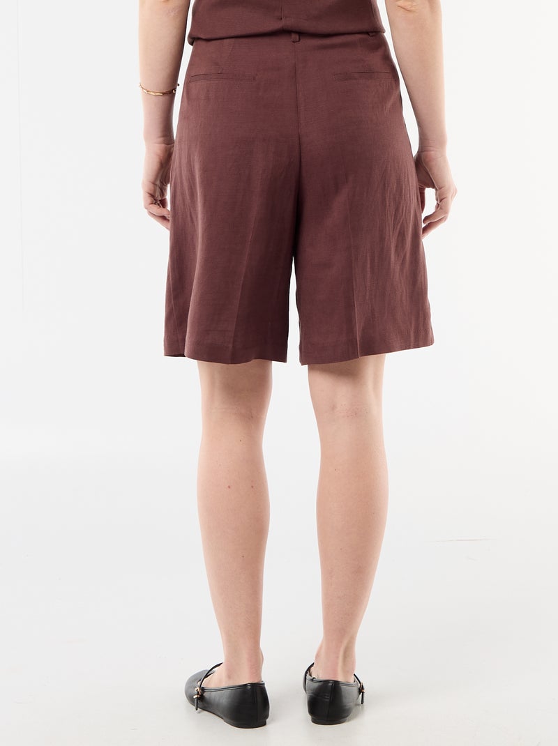 Bermuda ampio con pinces Marrone - Kiabi