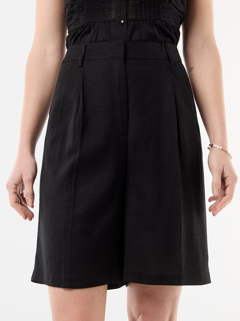 Bermuda ampio con pinces Nero - Kiabi