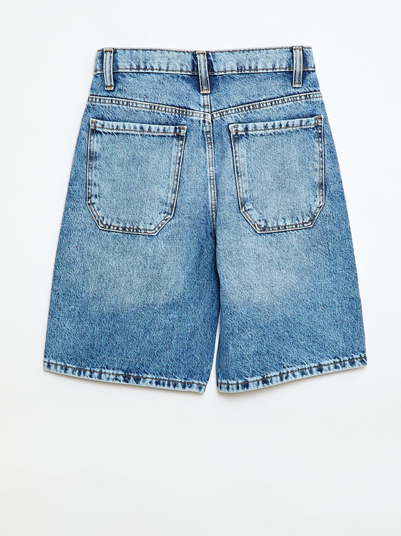 Bermuda baggy in denim di cotone Blu - Kiabi